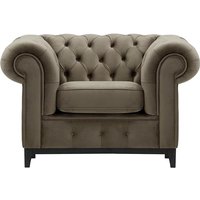 Chesterfield Grand Armchair, grey, Leg colour: black