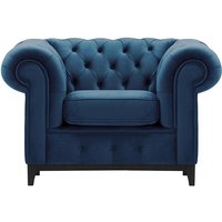 Chesterfield Grand Armchair, blue, Leg colour: black