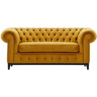 Chesterfield Grand 2 Seater Sofa, mustard, Leg colour: black