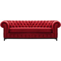 Chesterfield Grand 3 Seater Sofa, dark red, Leg colour: black