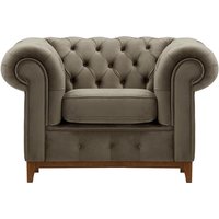 Chesterfield Grand Armchair, grey, Leg colour: aveo