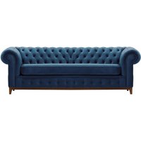 Chesterfield Grand 3 Seater Sofa, blue, Leg colour: aveo