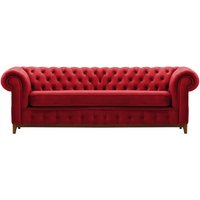 Chesterfield Grand 3 Seater Sofa, dark red, Leg colour: aveo