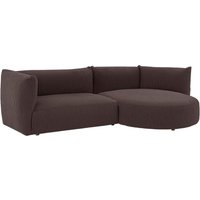 Modern Mollo Right Hand Corner Sofa with Oval Module, Poso 6 - brown
