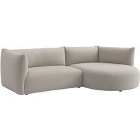 Modern Mollo Right Hand Corner Sofa with Oval Module, boucle brown