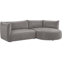 Modern Mollo Right Hand Corner Sofa with Oval Module, grey