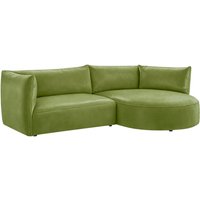 Modern Mollo Right Hand Corner Sofa with Oval Module, olive green