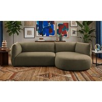 Modern Mollo Right Hand Corner Sofa with Oval Module, Wind 38 - olive