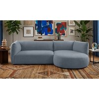 Modern Mollo Right Hand Corner Sofa with Oval Module, Wind 89 - ash