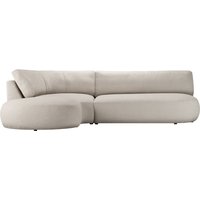 Ace Minimalist Left Hand Corner Sofa with Rounded Form, Ceriale 238 - light beige