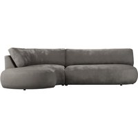 Ace Minimalist Left Hand Corner Sofa with Rounded Form, grey