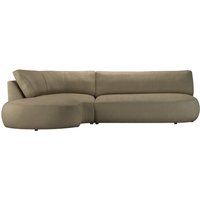 Ace Minimalist Left Hand Corner Sofa with Rounded Form, Wind 38 - olive