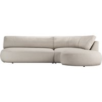 Ace Minimalist Right Hand Corner Sofa with Rounded Form, Ceriale 238 - light beige