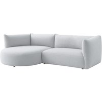 Modern Mollo Left Hand Corner Sofa with Oval Module, boucle grey