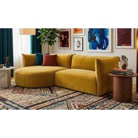 Modern Mollo Left Hand Corner Sofa with Oval Module, mustard