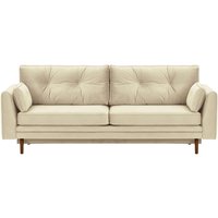 Amelia Sofa Bed with Storage, light beige, Leg colour: dark oak