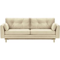 Amelia Sofa Bed with Storage, light beige, Leg colour: wax black