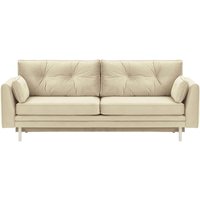Amelia Sofa Bed with Storage, light beige, Leg colour: white