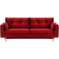 Amelia Sofa Bed with Storage, dark red, Leg colour: wax black