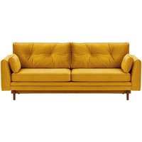 Amelia Sofa Bed with Storage, mustard, Leg colour: dark oak