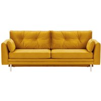 Amelia Sofa Bed with Storage, mustard, Leg colour: white