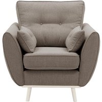 Zinola Armchair, faded brown, Leg colour: white