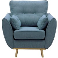 Zinola Armchair, blue, Leg colour: like oak