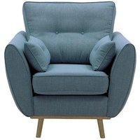 Zinola Armchair, blue, Leg colour: wax black