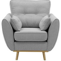 Zinola Armchair, grey, Leg colour: like oak