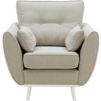 Zinola Armchair, beige, Leg colour: white