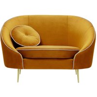 Kooper Armchair, mustard, Leg colour: gold metal