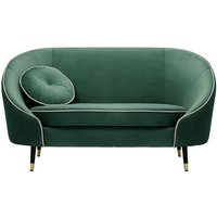 Kooper 2 Seater Sofa, dirty blue, Leg colour: Black + gold