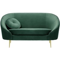 Kooper 2 Seater Sofa, dirty blue, Leg colour: gold metal