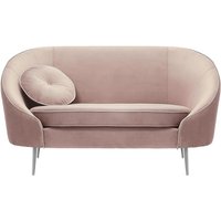 Kooper 2 Seater Sofa, lilac, Leg colour: chrome metal