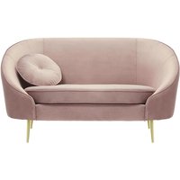 Kooper 2 Seater Sofa, lilac, Leg colour: gold metal