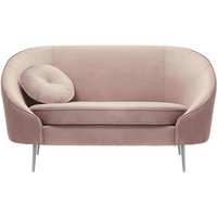 Kooper 2 Seater Sofa, lilac, Leg colour: chrome metal