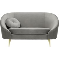 Kooper 2 Seater Sofa, silver, Leg colour: gold metal