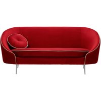 Kooper 2,5 Seater Sofa, dark red, Leg colour: chrome metal