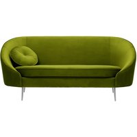 Kooper 2,5 Seater Sofa, olive green, Leg colour: chrome metal