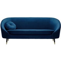 Kooper 3 Seater Sofa, blue, Leg colour: Black + gold