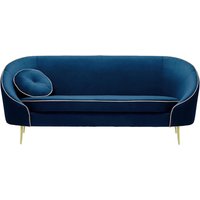 Kooper 3 Seater Sofa, blue, Leg colour: gold metal