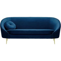 Kooper 3 Seater Sofa, blue, Leg colour: gold metal