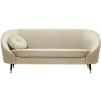 Kooper 3 Seater Sofa, light beige, Leg colour: Black + gold