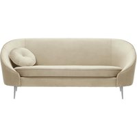 Kooper 3 Seater Sofa, light beige, Leg colour: chrome metal