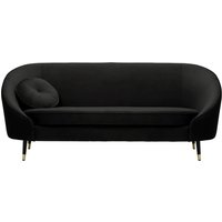 Kooper 3 Seater Sofa, black, Leg colour: Black + gold