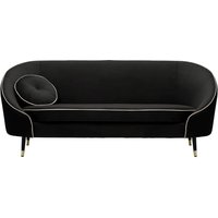 Kooper 3 Seater Sofa, black, Leg colour: Black + gold