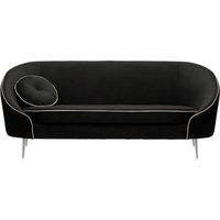 Kooper 3 Seater Sofa, black, Leg colour: chrome metal