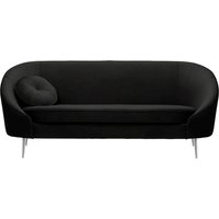 Kooper 3 Seater Sofa, black, Leg colour: chrome metal