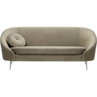 Kooper 3 Seater Sofa, mink, Leg colour: chrome metal