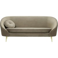 Kooper 3 Seater Sofa, mink, Leg colour: gold metal